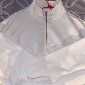 White half zip up sweatshirt